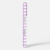 Coques Case-Mate iPhone Motif diamant de Checker blanc violet (Verso / Droite)
