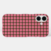 Coques Case-Mate iPhone Motif diamant de Checker Brown rose (Verso (horizontal))