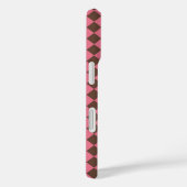 Coques Case-Mate iPhone Motif diamant de Checker Brown rose (Verso / Droite)