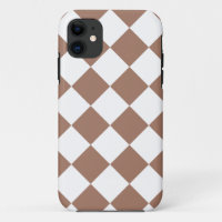 Motif diamant en blanc et Mocha Mousse