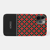Coques Case-Mate iPhone Motif diamant en noir et rouge (Dos (Horizontal))