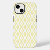 Coques Case-Mate iPhone Motif diamant jaune pâle et blanc (Verso)