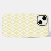 Coques Case-Mate iPhone Motif diamant jaune pâle et blanc (Verso (horizontal))