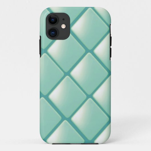Coques Case-Mate iPhone Motif diamant matelassé sarcelle (Dos)