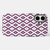 Coques Case-Mate iPhone Motif diamant mauve et blanc (Verso (horizontal))