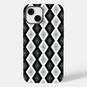 Coques Case-Mate iPhone Motif diamant noir, blanc et gris (Verso)