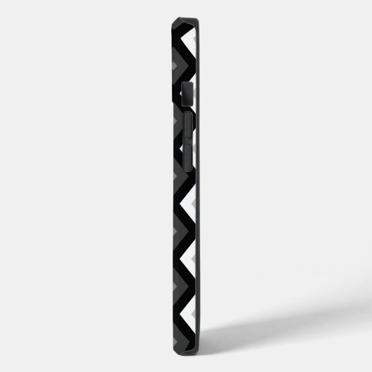 Coques Case-Mate iPhone Motif diamant noir, blanc et gris (Verso / Gauche)