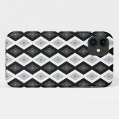 Coques Case-Mate iPhone Motif diamant noir, blanc et gris (Dos (Horizontal))