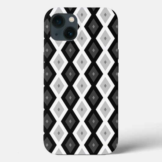 Coques Case-Mate iPhone Motif diamant noir, blanc et gris Coque-Mate iP (Verso)