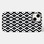 Coques Case-Mate iPhone Motif diamant noir et blanc (Verso (horizontal))