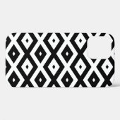 Coques Case-Mate iPhone Motif diamant noir et blanc (Verso (horizontal))