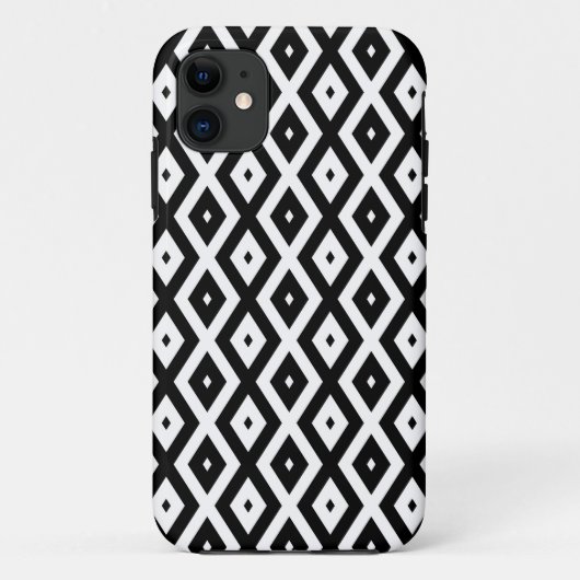 Coques Case-Mate iPhone Motif diamant noir et blanc (Dos)