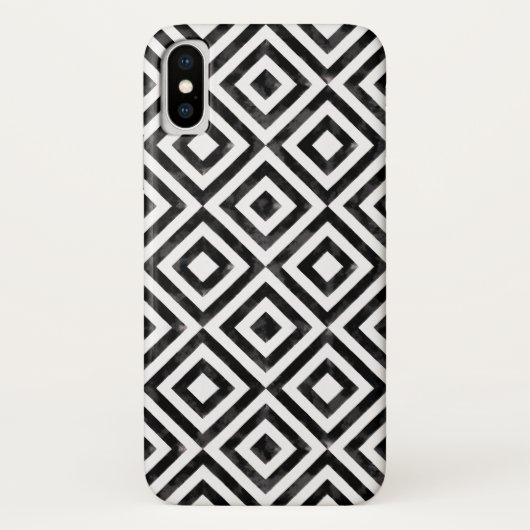 Coques Case-Mate iPhone Motif diamant noir et blanc (Dos)