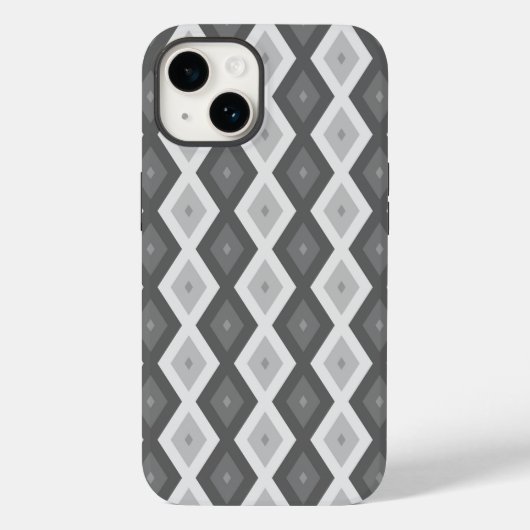 Coques Case-Mate iPhone Motif diamant nuances de gris (Verso)