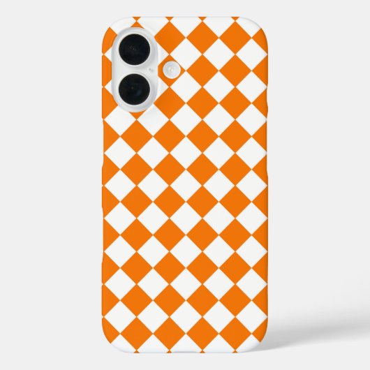Coques Case-Mate iPhone Motif diamant Orange White Checker (Verso)