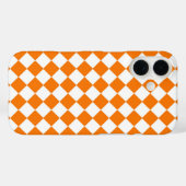 Coques Case-Mate iPhone Motif diamant Orange White Checker (Verso (horizontal))
