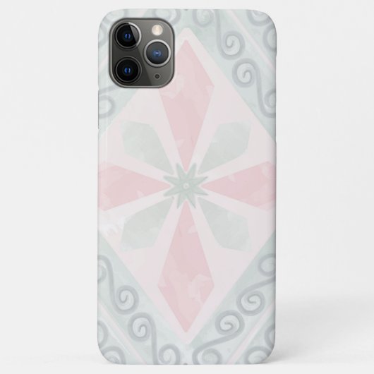 Coques Case-Mate iPhone Motif diamant pastel vert et rose (Dos)