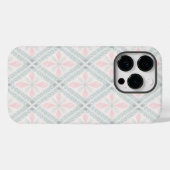 Coques Case-Mate iPhone Motif diamant pastel vert et rose (Verso (horizontal))