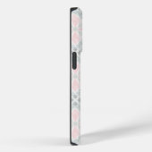 Coques Case-Mate iPhone Motif diamant pastel vert et rose (Verso / Droite)