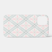 Coques Case-Mate iPhone Motif diamant pastel vert et rose (Verso (horizontal))
