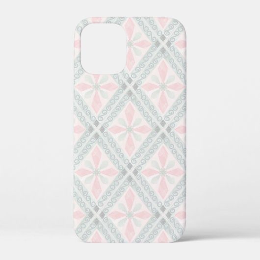 Coques Case-Mate iPhone Motif diamant pastel vert et rose (Verso)