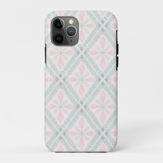 Coques Case-Mate iPhone Motif diamant pastel vert et rose (Dos)