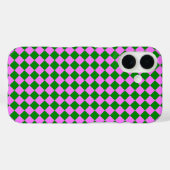 Coques Case-Mate iPhone Motif diamant Pink Green Checker (Verso (horizontal))