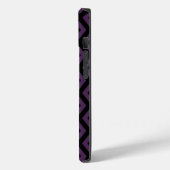 Coques Case-Mate iPhone Motif diamant pourpre foncé et noir (Verso / Gauche)