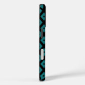 Coques Case-Mate iPhone Motif diamant sarcelle et noir (Verso / Droite)