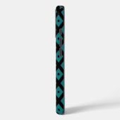Coques Case-Mate iPhone Motif diamant sarcelle et noir (Verso / Gauche)