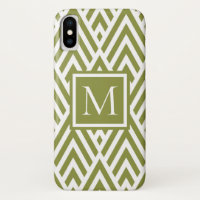 Motif diamant tendance Monogramme vert olive