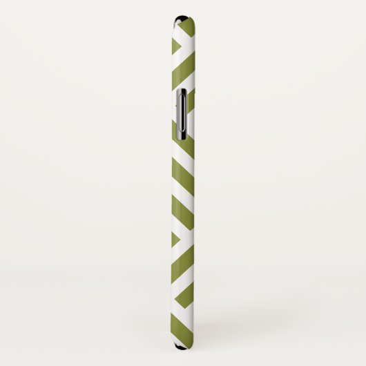 Coques Case-Mate iPhone Motif diamant tendance Monogramme vert olive (Dos/Droite)