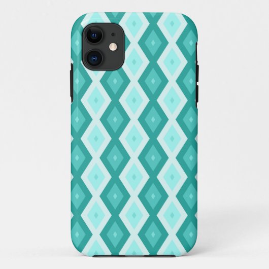 Coques Case-Mate iPhone Motif diamant turquoise (Dos)