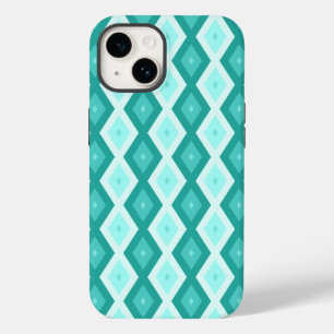 Coque Pour iPhone 14 Motif diamant turquoise