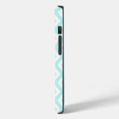 Coques Case-Mate iPhone Motif diamant turquoise et blanc (Verso / Gauche)