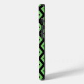 Coques Case-Mate iPhone Motif diamant vert citron et noir  (Verso / Gauche)