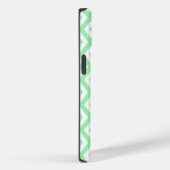 Coques Case-Mate iPhone Motif diamant vert et blanc (Verso / Droite)