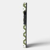 Coques Case-Mate iPhone Motif diamant vert et blanc olive Coque-Mate iP (Verso / Gauche)