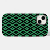Coques Case-Mate iPhone Motif diamant vert et noir (Verso (horizontal))