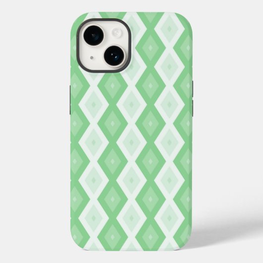 Coques Case-Mate iPhone Motif diamant vert pomme (Verso)