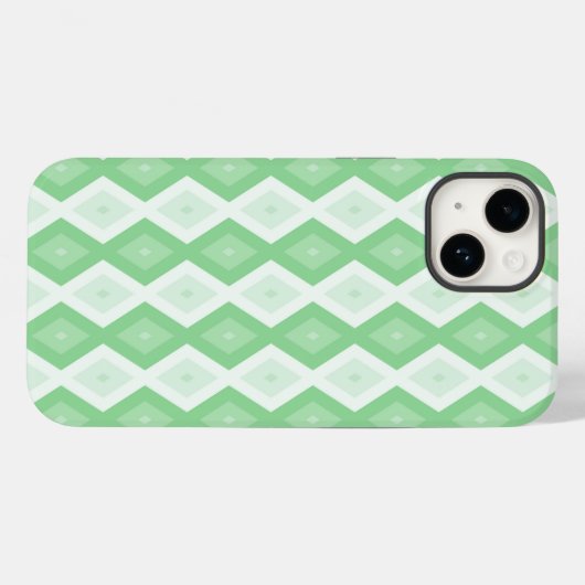 Coques Case-Mate iPhone Motif diamant vert pomme (Verso (horizontal))