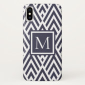 Coques Case-Mate iPhone Motif Diamond de flèche Monogram bleu marine tenda (Dos)