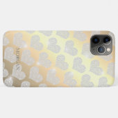 Coques Case-Mate iPhone Motif Diamond Petit Coeur, Nom do-it-yourself, Or (Dos (Horizontal))
