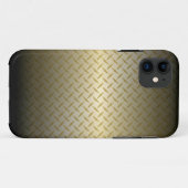 Coques Case-Mate iPhone Motif Diamondplate avec Fond Noir à Or (Dos (Horizontal))