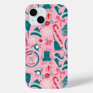 Coque Pour iPhone 15 Motif d'icône encadrée Elf Holiday