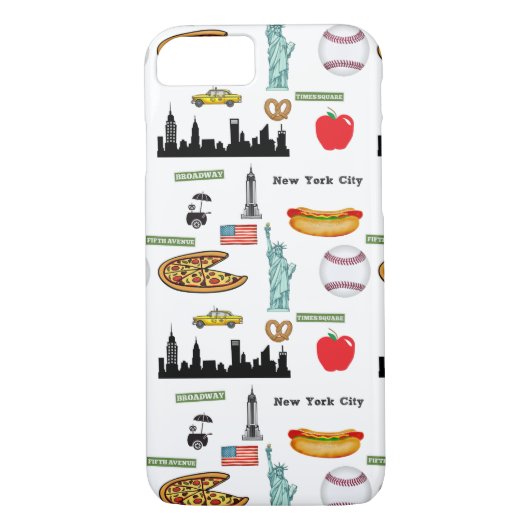 Coques Case-Mate iPhone Motif d'icônes de New York par le verger trois (Dos)