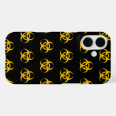 Coques Case-Mate iPhone Motif d'icônes de risque biologique (Verso (horizontal))