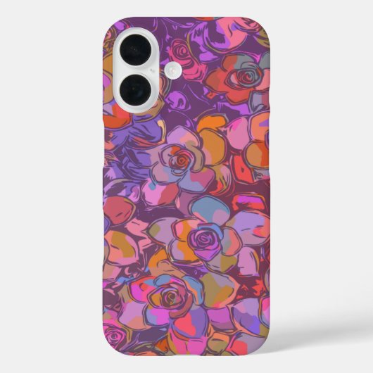 Coques Case-Mate iPhone Motif d'illustration de fleurs botaniques en viole (Verso)