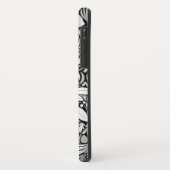 Coques Case-Mate iPhone Motif d'illustration Feuilles floraux noirs argent (Dos/Gauche)