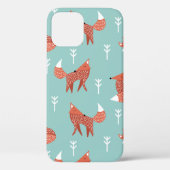 Coques Case-Mate iPhone Motif d'illustration sans couture avec renard oran (Verso)